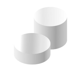 White podium circle 3d Empty stage, product platform, Isolate transparent background