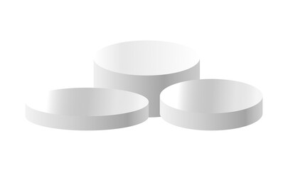 White podium circle 3d Empty stage, product platform, Isolate transparent background