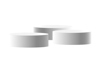 White podium circle 3d Empty stage, product platform, Isolate transparent background