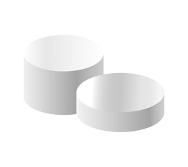 White podium circle 3d Empty stage, product platform, Isolate transparent background