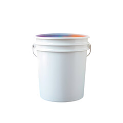 White Plastic Bucket Container Empty Storage Home Decor pail tool grip clean shiny light blank shape