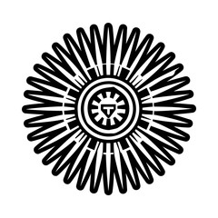 Sunburst rays tribal icon in glyph style