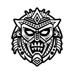 A glyph style icon of warrior mask