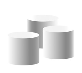 White podium circle 3d Empty stage, product platform, Isolate transparent background