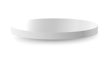 White podium circle 3d Empty stage, product platform, Isolate transparent background