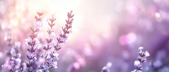Obraz premium Lavender Flowers in Soft Purple Light