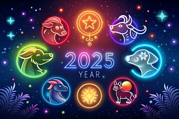 2025 Chinese Background Abstract Creative Snake Zodiac Design with Floral Motifs, Lanterns
