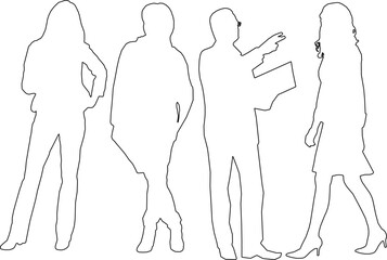 sketch drawings of people's activities with various activities to complete the design