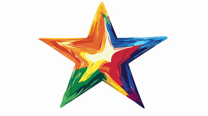 Colorful Bright Star Art Design with Wide Angle Centered Composition