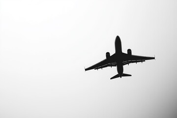 Obraz premium A commercial airliner soaring through the clouds, ideal for business or travel scenes