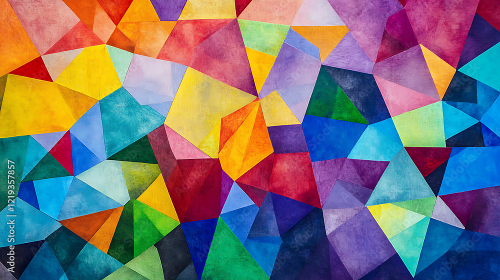 Poster vibrant abstract art display gallery visual artwork colorful environment up-close viewpoint modern d