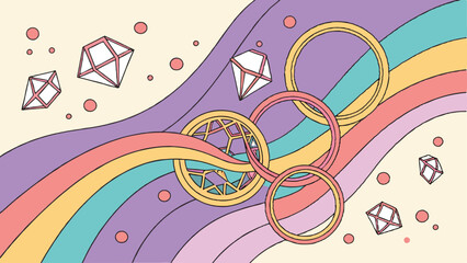 Abstract Ribbon Fusion: Twisted Metallic Orbs and Interwoven Dynamic Elements with Gradient Waves and Radiant Background Perfect for a Vibrant Artistic Vector Design