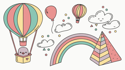 Whimsical Playland Delight: Vibrant Vector Background with Floating Balloons, Playful Confetti, and Bright Abstract Shapes in a Dynamic and Fun Artistic Design