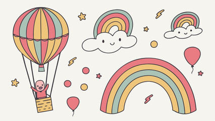 Whimsical Playland Delight: Vibrant Vector Background with Floating Balloons, Playful Confetti, and Bright Abstract Shapes in a Dynamic and Fun Artistic Design