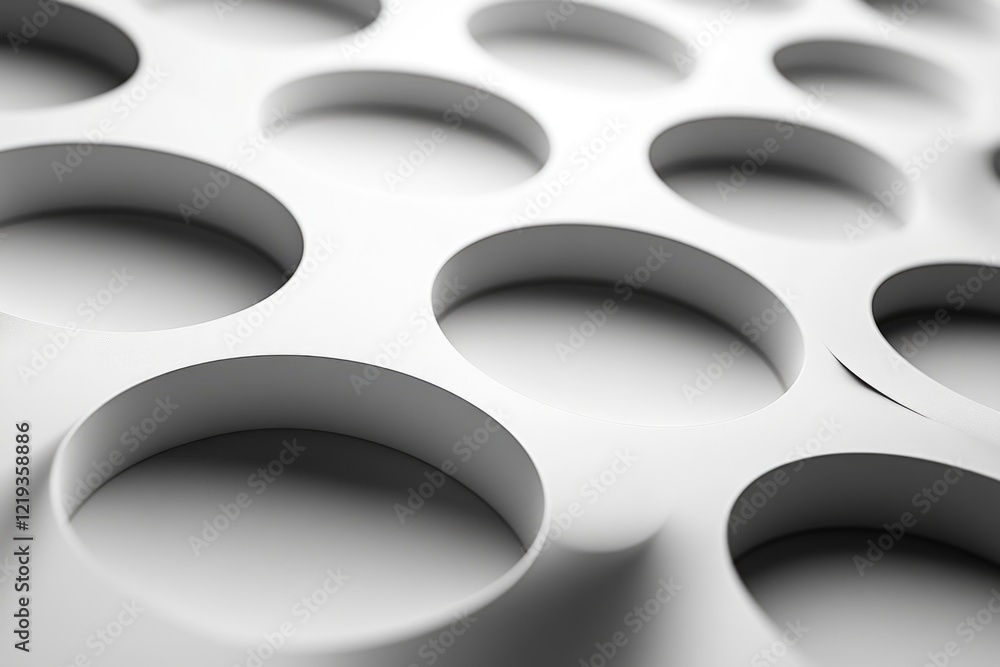 Poster a close-up view of a bunch of circles arranged on a table