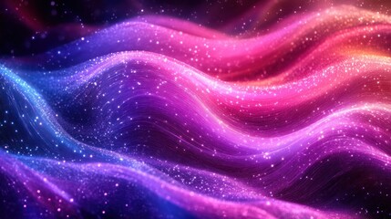 Obraz premium Glowing pink-blue waves, cosmic backdrop, digital art, website design