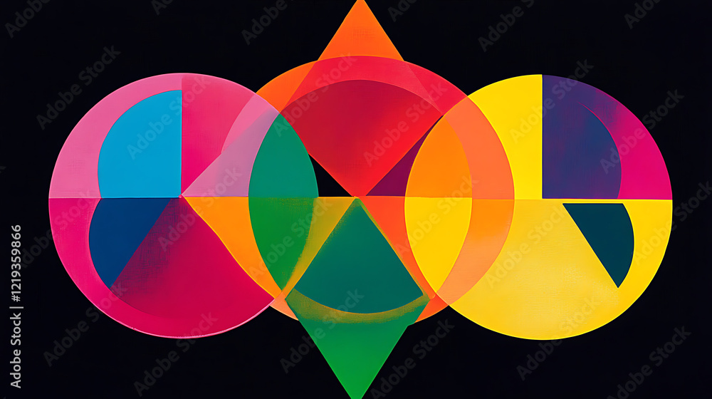 Poster dynamic color composition creation digital art studio graphic design vibrant environment abstract vi