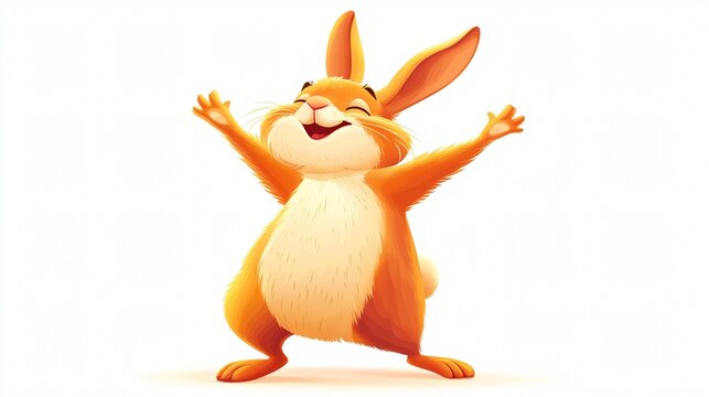 Cheerful Dancing Dutch Rabbit in Joyful Pose