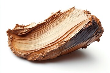 A single slice of cake on a white surface, perfect for food photography or graphic design