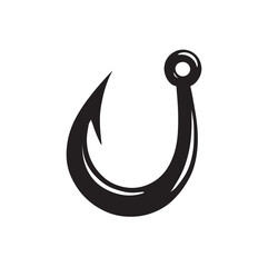 silhouette of a fishing hook vector illustration
