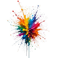 Vibrant Rainbow Paint Explosion Digital Art Background Design ink bold flow vivid style image photo 