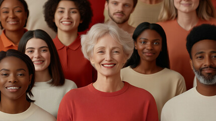 Obraz premium A diverse group of people from different ethnic backgrounds, smiling and united in harmony