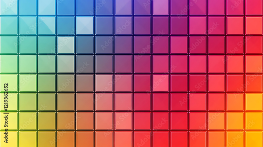 Poster vibrant color grid display digital art abstract design contemporary environment aerial view color th