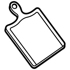 Minimalist Cutting Board Vector Line Art