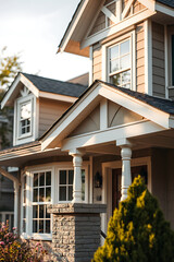 Dream House Exterior: Captivating Architecture and Design. Discover the allure of this stunning home's exterior, showcasing exquisite details and landscaping.