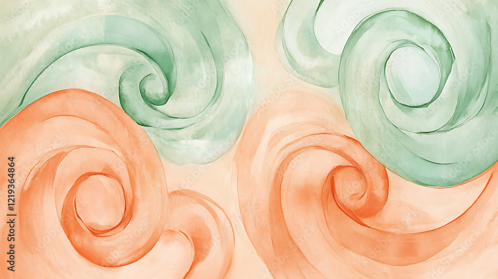 Poster dynamic swirl patterns abstract art digital illustration colorful environment top view creative desi