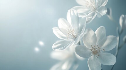 Fototapeta premium Delicate White Blossoms in Soft Light