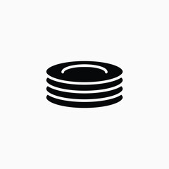 Plates, dishes icon, vector flat illustration on white background fully editable vector template