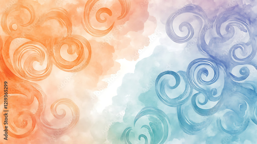 Poster swirling colorful patterns abstract art digital design creative studio aesthetic view visual concept