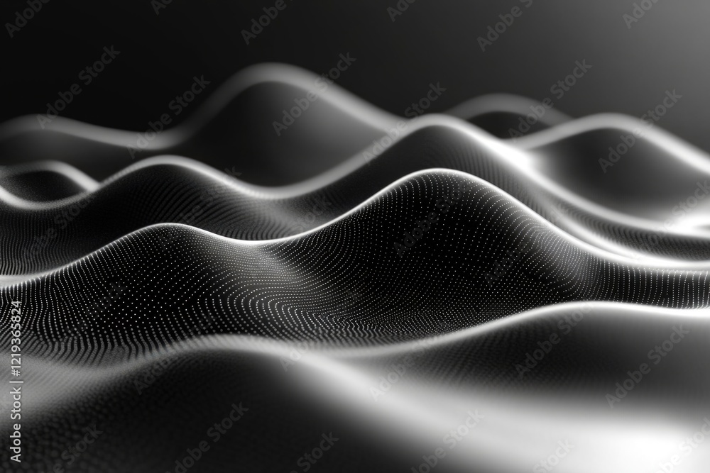 Poster a wavy surface captured in black and white, suitable for use as a design element or texture
