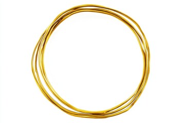 A close-up view of a collection of gold-colored wires