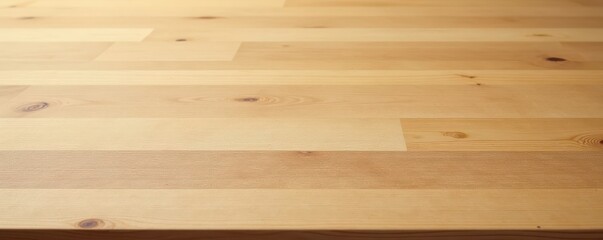 Smooth polished light oak tabletop, clean lines, backdrop, bright