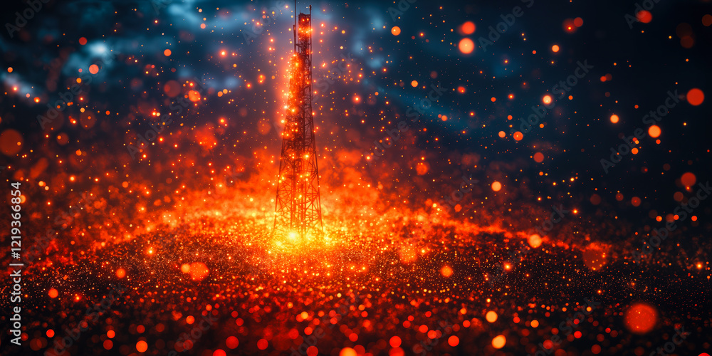 Poster telecommunications tower enhanced by ai-driven defect detection for optimized operational efficiency