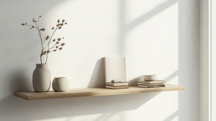 Minimalist Shelf Decor with Natural Elements