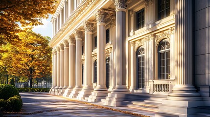 Obraz premium Ornate classical architectural refinements in decorative elegant designs with structural columns