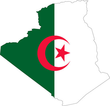 recommend clip art: Algeria fills with flag transparent map