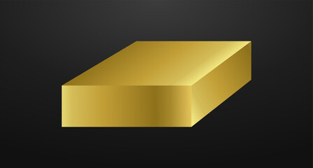 Gold podium square 3d Empty stage, product platform background, Vector illustration