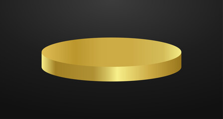 Gold podium circle 3d Empty stage, product platform background, Vector illustration