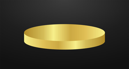 Gold podium circle 3d Empty stage, product platform background, Vector illustration