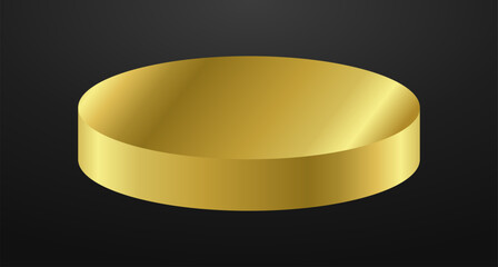 Gold podium circle 3d Empty stage, product platform background, Vector illustration