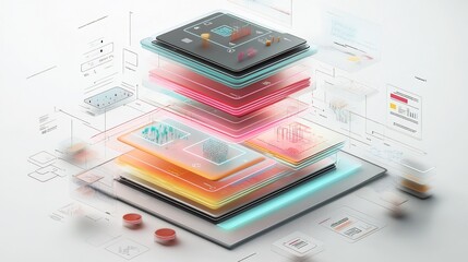 Conceptual visualization of user experience emphasizing interconnected layers intuitive design user interface optimization and customer interaction flows