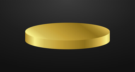 Gold podium circle 3d Empty stage, product platform background, Vector illustration