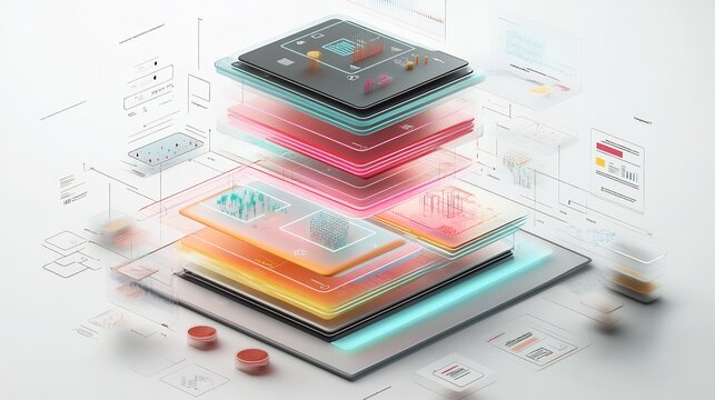 Conceptual visualization of user experience emphasizing interconnected layers intuitive design user interface optimization and customer interaction flows