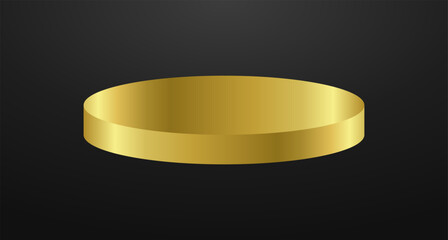 Gold podium circle 3d Empty stage, product platform background, Vector illustration