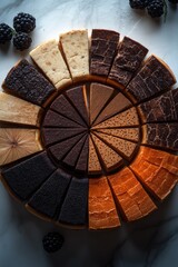 A selection of sweet treats on a plate, ideal for food photography or advertising purposes