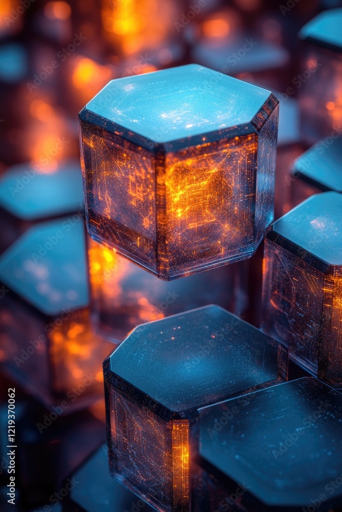 Poster a close-up shot of a bunch of ice cubes, perfect for use in various applications such as food photog